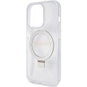 Guess GUHMP15XHRSGSD iPhone 15 Pro Max 6.7" przezroczysty/transparent hardcase Ring Stand Script Glitter MagSafe