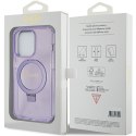 Guess GUHMP15XHRSGSU iPhone 15 Pro Max 6.7" fioletowy/purple hardcase Ring Stand Script Glitter MagSafe