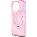 Guess GUHMP15LHRSGSP iPhone 15 Pro 6.1" różowy/pink hardcase Ring Stand Script Glitter MagSafe