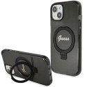 Guess GUHMP15MHRSGSK iPhone 15 Plus 6.7" czarny/black hardcase Ring Stand Script Glitter MagSafe