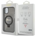 Guess GUHMP15MHRSGSK iPhone 15 Plus 6.7" czarny/black hardcase Ring Stand Script Glitter MagSafe