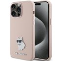 Karl Lagerfeld KLHCP15LSMHCNPP iPhone 15 Pro 6.1" różowy/pink Silicone Choupette Metal Pin