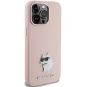 Karl Lagerfeld KLHCP15LSMHCNPP iPhone 15 Pro 6.1" różowy/pink Silicone Choupette Metal Pin