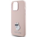 Karl Lagerfeld KLHCP15LSMHCNPP iPhone 15 Pro 6.1" różowy/pink Silicone Choupette Metal Pin