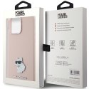 Karl Lagerfeld KLHCP15LSMHCNPP iPhone 15 Pro 6.1" różowy/pink Silicone Choupette Metal Pin