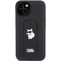 Karl Lagerfeld KLHCP15MGSACHPK iPhone 15 Plus 6.7" czarny/black hardcase Gripstand Saffiano Choupette Pins