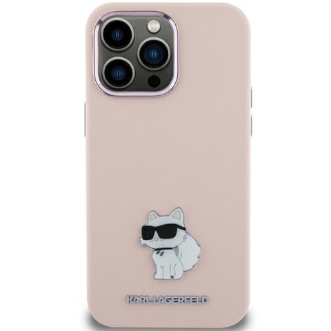 Karl Lagerfeld KLHCP15MSMHCNPP iPhone 15 Plus 6.7" różowy/pink Silicone Choupette Metal Pin