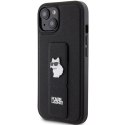 Karl Lagerfeld KLHCP15SGSACHPK iPhone 15 6.1" czarny/black hardcase Gripstand Saffiano Choupette Pins