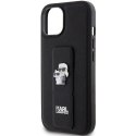 Karl Lagerfeld KLHCP15SGSAKCPK iPhone 15 6.1" czarny/black hardcase Gripstand Saffiano Karl&Choupette Pins