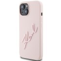 Karl Lagerfeld KLHCP15SSKSBMCP iPhone 15 6.1" różowy/pink hardcase Silicone Karl Script