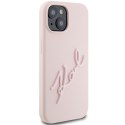 Karl Lagerfeld KLHCP15SSKSBMCP iPhone 15 6.1" różowy/pink hardcase Silicone Karl Script