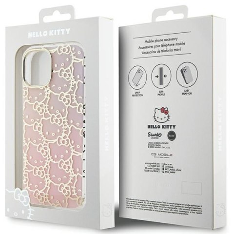 Hello Kitty HKHCP15SHCHPEP iPhone 15 6.1" różowy/pink hardcase IML Gradient Electrop Crowded Kitty Head