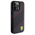 Ferrari FEHCP15XPWAK iPhone 15 Pro Max 6.7" czarny/black hardcase Perforated Waves Metal Logo