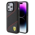 Ferrari FEHCP15LPWAK iPhone 15 Pro 6.1" czarny/black hardcase Perforated Waves Metal Logo