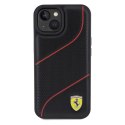 Ferrari FEHCP15SPWAK iPhone 15 / 14 / 13 6.1" czarny/black hardcase Perforated Waves Metal Logo