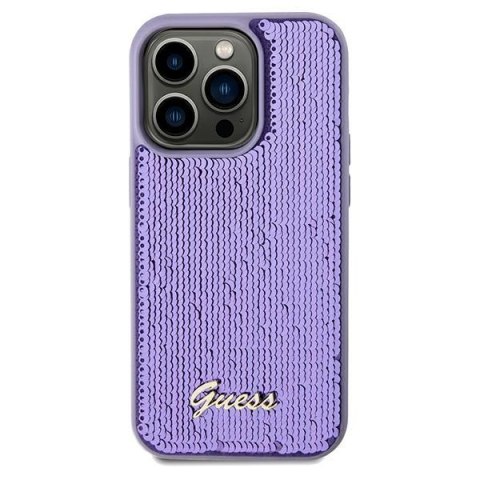 Guess GUHCP13LPSFDGSUiPhone 13 Pro / 13 6.1" fioletowy/purple hardcase Sequin Script Metal