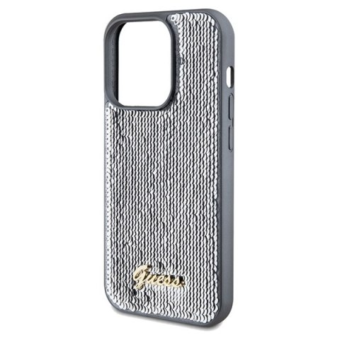 Guess GUHCP14XPSFDGSS iPhone 14 Pro Max 6.7" srebrny/silver hardcase Sequin Script Metal