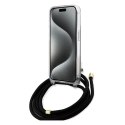 Guess GUHCP15XHC4SEK iPhone 15 Pro Max 6.7" czarny/black hardcase Crossbody Cord 4G Print