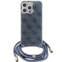 Guess GUHCP15LHC4SEB iPhone 15 Pro 6.1" niebieski/blue hardcase Crossbody Cord 4G Print