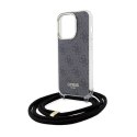 Guess GUHCP15LHC4SEK iPhone 15 Pro 6.1" czarny/black hardcase Crossbody Cord 4G Print