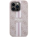 Guess GUHMP15LP4RPSP iPhone 15 Pro 6.1" różowy/pink hardcase 4G Printed Stripes MagSafe