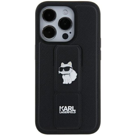 Karl Lagerfeld KLHCN61GSACHPK iPhone 11 / Xr 6.1" czarny/black hardcase Gripstand Saffiano Choupette Pins