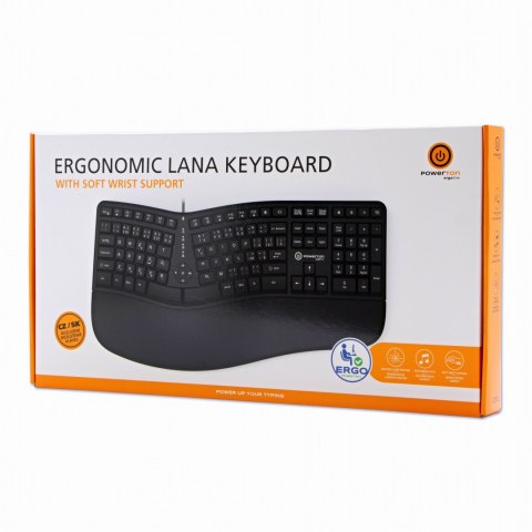 Powerton LANA, CZ/SK, przewodowa (USB), czarna