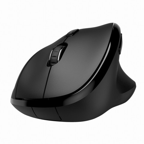 Powerton Mysz CLOE, 1600DPI, 2.4 [GHz], optyczna, 6kl., bezprzewodowa, czarna, 1 szt AA, ergonomiczna