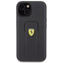 Ferrari FEHCP15SGSPSIK iPhone 15 6.1" czarny/black hardcase Grip Stand Metal Logo