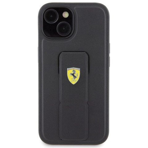 Ferrari FEHCP15SGSPSIK iPhone 15 6.1" czarny/black hardcase Grip Stand Metal Logo