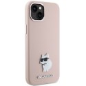 Karl Lagerfeld KLHCP15MSMHCNPP iPhone 15 Plus 6.7" różowy/pink Silicone Choupette Metal Pin