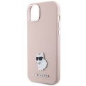 Karl Lagerfeld KLHCP15MSMHCNPP iPhone 15 Plus 6.7" różowy/pink Silicone Choupette Metal Pin