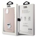 Karl Lagerfeld KLHCP15SSMHCNPP iPhone 15 6.1" różowy/pink Silicone Choupette Metal Pin