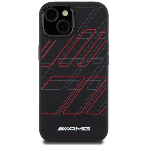 AMG AMHMP15S23SSPK iPhone 15 / 14 / 13 6.1" czarny/black hardcase Silicone Large Rhombuses Pattern MagSafe