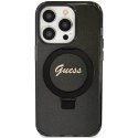 Guess GUHMN61HRSGSK iPhone 11 / Xr 6.1" czarny/black hardcase Ring Stand Script Glitter MagSafe