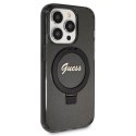 Guess GUHMP13XHRSGSK iPhone 13 Pro Max 6.7" czarny/black hardcase Ring Stand Script Glitter MagSafe