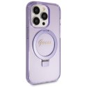 Guess GUHMP13XHRSGSU iPhone 13 Pro Max 6.1" fioletowy/purple hardcase Ring Stand Script Glitter MagSafe