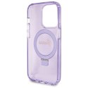 Guess GUHMP13XHRSGSU iPhone 13 Pro Max 6.1" fioletowy/purple hardcase Ring Stand Script Glitter MagSafe