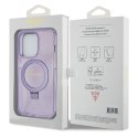 Guess GUHMP13XHRSGSU iPhone 13 Pro Max 6.1" fioletowy/purple hardcase Ring Stand Script Glitter MagSafe