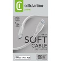 Cellularline Soft Cable - Kabel USB-C do Lightning certyfikat MFi 1.2 m (szary)