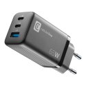 Cellularline Multipower Micro GaN - Ładowarka sieciowa 2x USB-C & USB-A Power Delivery 65W (czarny)