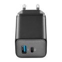 Cellularline Multipower Micro GaN - Ładowarka sieciowa USB-C & USB-A Power Delivery 45W (czarny)