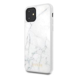Guess GUHCN61HYMAWH iPhone 11 6,1" / Xr biały/white Marble tempered glass