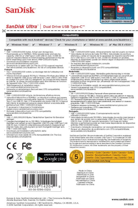 Pendrive SanDisk SDDDC2-032G-G46 (32GB; USB 3.1; kolor czarny)