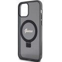 Guess GUHMP12MHRSGSK iPhone 12/12 Pro 6.1" czarny/black hardcase Ring Stand Script Glitter MagSafe