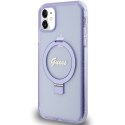 Guess GUHMN61HRSGSU iPhone 11 / Xr 6.1" fioletowy/purple hardcase Ring Stand Script Glitter MagSafe