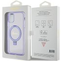 Guess GUHMN61HRSGSU iPhone 11 / Xr 6.1" fioletowy/purple hardcase Ring Stand Script Glitter MagSafe