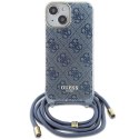 Guess GUHCP15SHC4SEB iPhone 15 / 14 / 13 6.1" niebieski/blue hardcase Crossbody Cord 4G Print