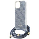 Guess GUHCP15SHC4SEB iPhone 15 / 14 / 13 6.1" niebieski/blue hardcase Crossbody Cord 4G Print