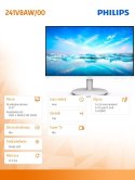 Monitor 241V8AW 23.8 cala IPS HDMI Głośniki Biały